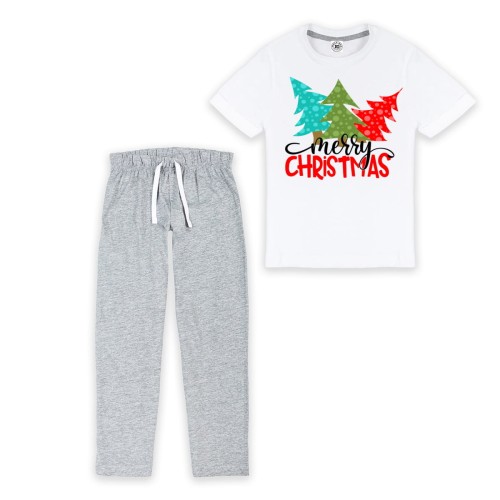 DZIECIĘCA PIŻAMA ŚWIĄTECZNA Z NADRUKIEM CHOINKI 33 1
