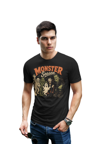 Koszulka męska Halloween Monster Season potwory czarna 2