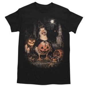 Koszulka męska Halloween kaczka w dyni śmieszna czarna