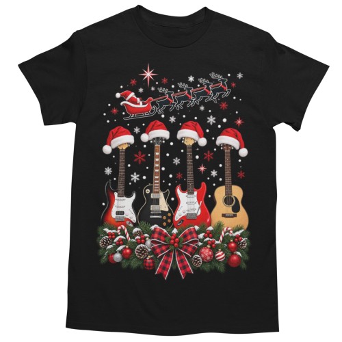 Piżama męska świąteczna z gitarami rockowa prezent dla Gitarzysty 2