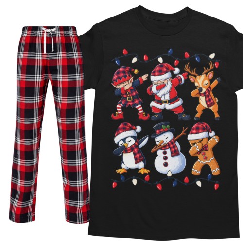 Piżama męska świąteczna z zabawnym nadrukiem Christmas Dab prezent dla Taty