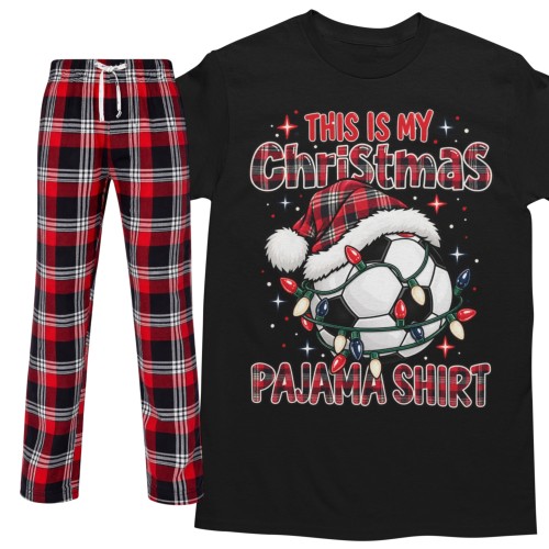 Piżama męska świąteczna piłkarska – Christmas Pajama Shirt prezent dla Męża 1