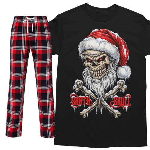 Piżama męska świąteczna Santa Skull – czaszka Mikołaja 1