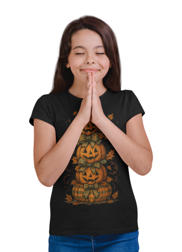 Koszulka dziecięca Dzień Dyni – dynie Halloween z kokardami 4