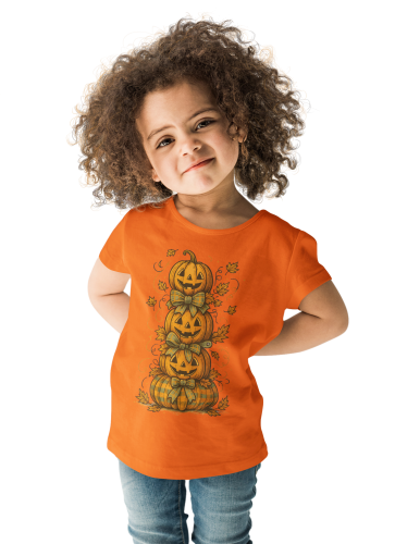 Koszulka dziecięca Dzień Dyni – dynie Halloween z kokardami 7