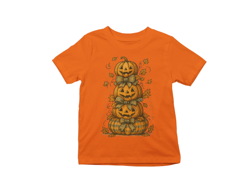 Koszulka dziecięca Dzień Dyni – dynie Halloween z kokardami 8