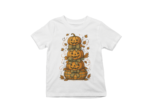 Koszulka dziecięca Dzień Dyni – dynie Halloween z kokardami 12
