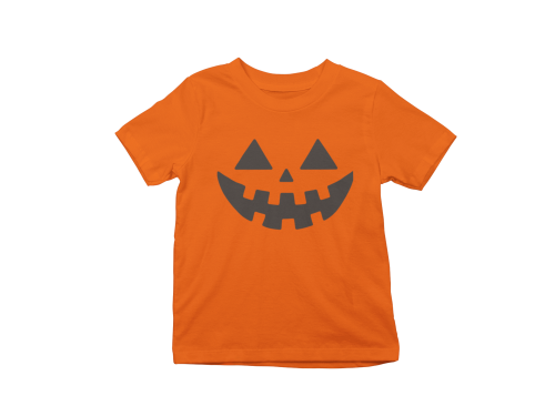 Pomarańczowa koszulka dziecięca Halloween – buzia dyni 5