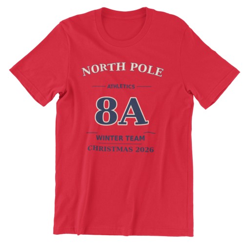 Koszulka świąteczna szkolna z własną klasą – North Pole Athletics