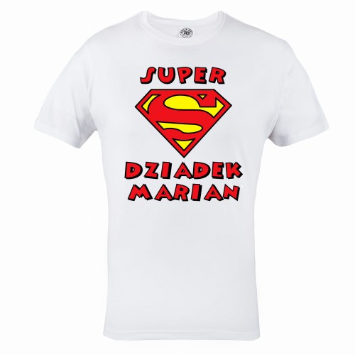 KOSZULKA PREZENT NA DZIEŃ DZIADKA SUPER DZIADEK -IMIĘ DZIADKA-  
