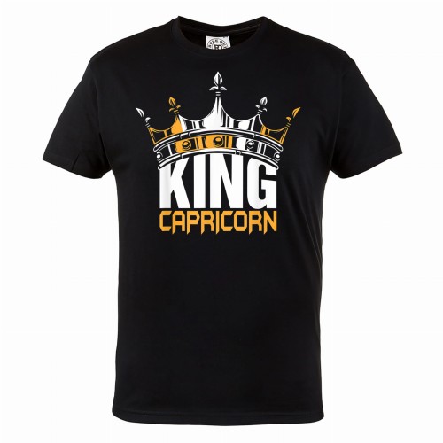 MĘSKA KOSZULKA PREZENT NA URODZINY KING CAPRICORN KRÓL KOZIOROŻEC ZNAK ZODIAKU 
