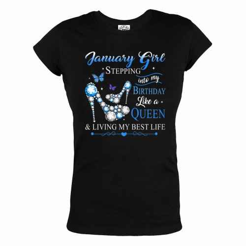 DAMSKA KOSZULKA PREZENT NA URODZINY STYCZEŃ JANUARY GIRL 