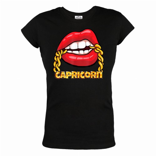 DAMSKA KOSZULKA PREZENT NA URODZINY CAPRICORN KOZIOROŻEC ZNAK ZODIAKU USTA 