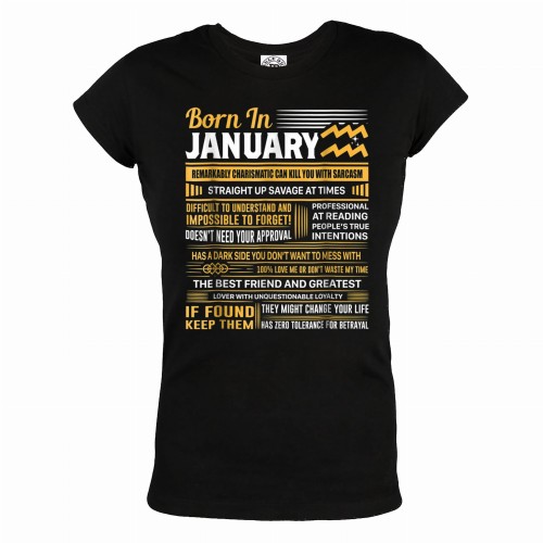 DAMSKA KOSZULKA PREZENT NA URODZINY BORN IN JANUARY 