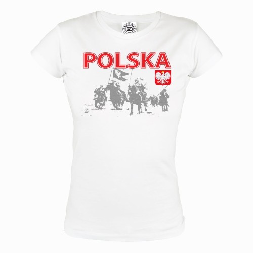 KOSZULKA DAMSKA DLA KIBICA POSLKA ARMIA HUSARIA GODŁO POSLSKI 
