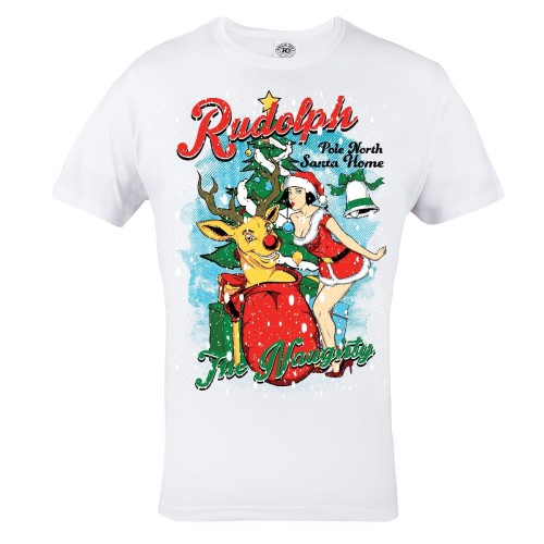 KOSZULKA ŚWIĄTECZNA MĘSKA SANTA RUDOLPH THE NAUGHTY 2