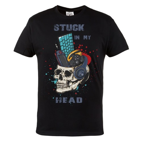 KOSZULKA DLA GRACZA STUCK IN MY HEAD CZASZKA 2