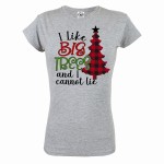 KOSZULKA ŚWIĄTECZNA DAMSKA SANTA I LIKE BIG TREES AND I CANNOT LIE