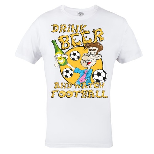 KOSZULKA ŚMIESZNE DRINK BEER AND WATCH FOOTBALL 2