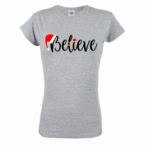 KOSZULKA ŚWIĄTECZNA DAMSKA SANTA BELIEVE