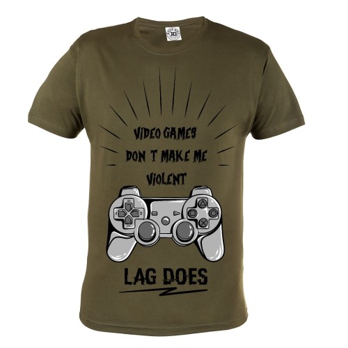 KOSZULKA VIDEO GAMES DON'T MAKE ME VIOLENT LAG DOES 1