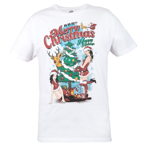 KOSZULKA ŚWIĄTECZNA MĘSKA SANTA MERRY CHRISTMAS FROM GIRLS