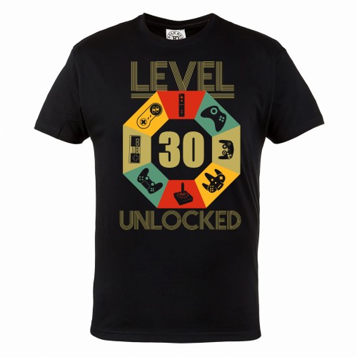 MĘSKA KOSZULKA PREZENT NA 30 URODZINY LEVEL 30 UNLOCKED UR79 1